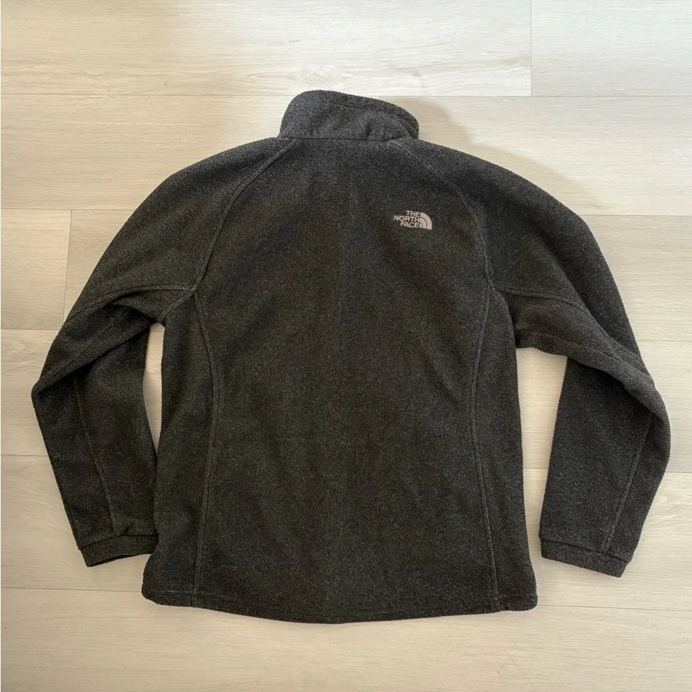 The North Face Fleece Jacket Mens M Gray‎ Full Zip Mock Neck Outdoor